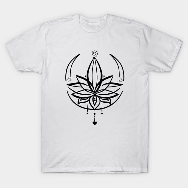 Lotus lineart  T-Shirt T-Shirt by Mariia Tsymbala